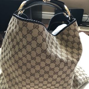 Gucci Canvas Horse bit large Hobo